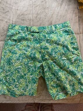 Ralph Lauren Green Tropical FROG Print Flat Front Shorts